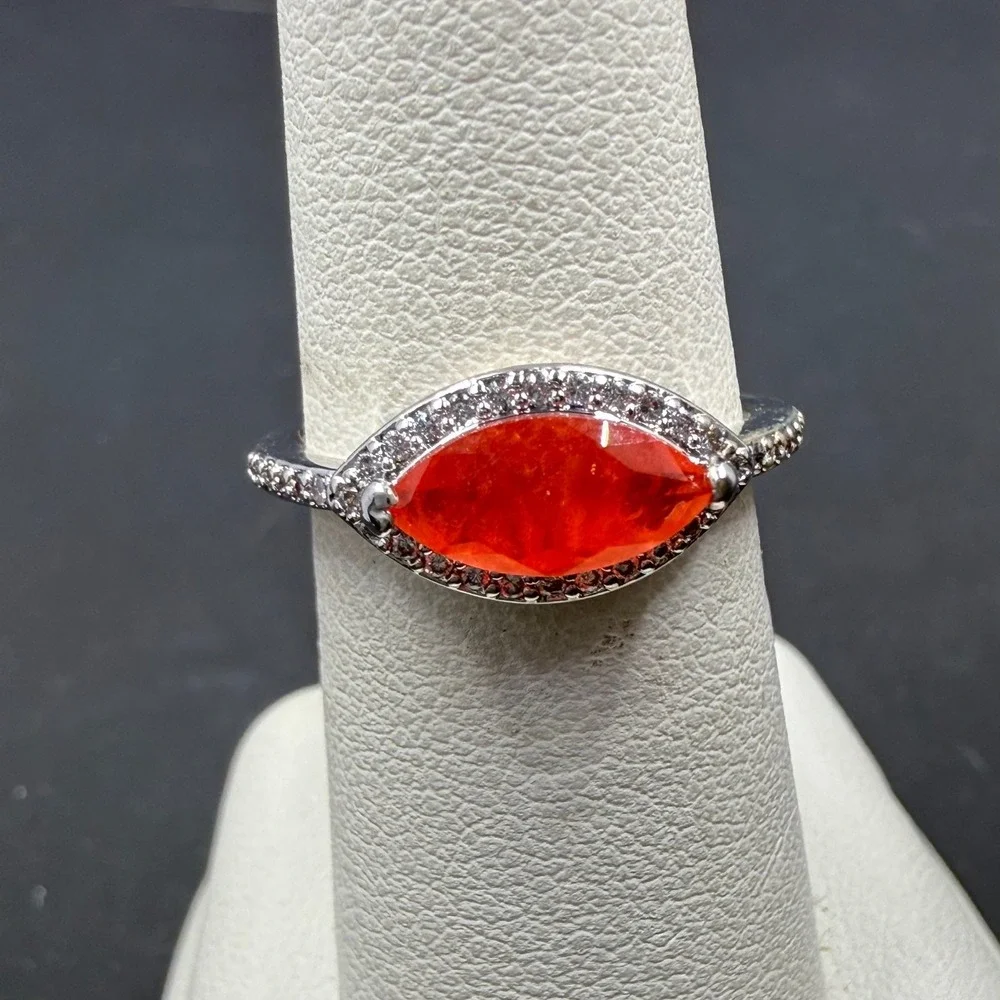 Bomb Party Fancy in Love Size 6 Ring Lab Camelian Fused With Quartz RBP6125